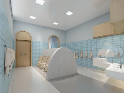 现代幼儿园卫生间3D模型下载